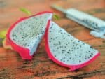 Fruit de Selenicereus undatus ou Hylocereus undatus - Coupe d'un Pitaya blanc, Graines de Selenicereus undatus, Graines de Hylocereus undatus - Graines de Pitaya blanc,