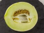 Melon blanc - Coupe longitudinale d'un fruit