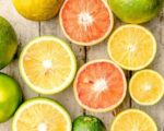 Diverses variétés d'agrumes - Coupe des fruits