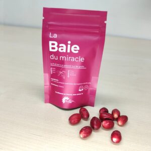 Baies du miracle lyophilisées, Synsepalum dulcificum lyophilisé, fruit miracle à consommer, baie du miracle à consommer, sachet de fruits miracle, Miracle fruits