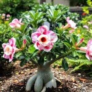 Adenium obesum Wanjai, Adenium obesum cv. Wanjai, Rose du désert 'Wanjai', Culture d'Adenium obesum 'Wanjai'
