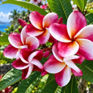 Plumeria rubra cv. Elsie, Fleurs de Frangipanier 'Elsie', Plumeria 'Elsie', Frangipanier 'Elsie'