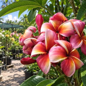 Plumeria rubra cv. Lurline, Fleurs de Frangipanier 'Lurline', Plumeria 'Lurline', Frangipanier 'Lurline'