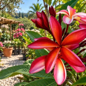 Plumeria rubra cv. Joungpon, Frangipanier' Joungpon', Fleur de Plumeria rubra cv. Joungpon, Fleurs de Frangipanier' Joungpon'
