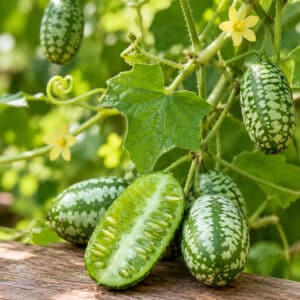 Cucamelons, Concombres à confire, Fruits de Melothria scabra, Fructification de Melothria scabra