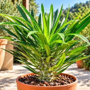 Culture en pot de Pachypodium lamerei, Plant de Palmier de Madagascar, Plant de Pachypodium lamerei, Pachypodium lamerei, Palmier de Madagascar, Pachypode de Madagascar
